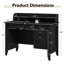 Bureau d'ordinateur rétro avec tablettes de rangement et 4 tiroirs-951250352