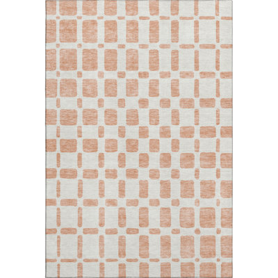 Premium Machine Washable Prisco Peach Rug