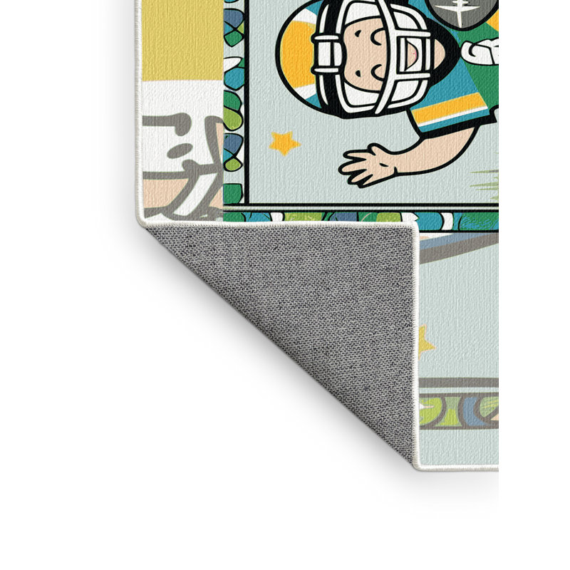 Tapis de football pour enfants Zoomie, Rectangle 6 pi x 9 pi