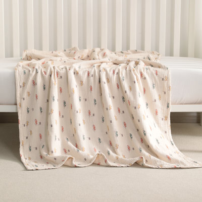 100% Muslin Cotton Toddler Blanket, Breathable Lightweight Blanket, 2‑Layer & 4‑Layer Options, 30"x40"