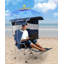 Chaise de camping d'extérieur avec auvent et panneau solaire 30 W, chaise de camping, de plage et de sport portable avec repose-pieds amovible (paquet de 2 bleu)