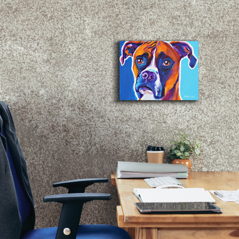 «Boxer - Rex» par Dawg Painter, H 12 po x l 16 po x P 0,75 po