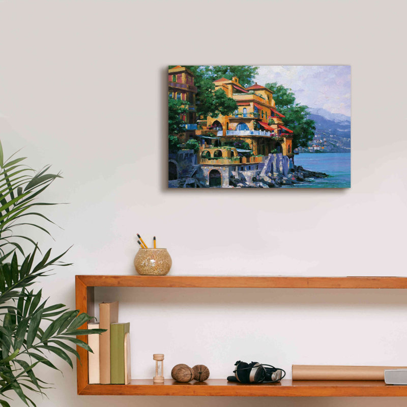 «Portofino Villa» par Howard Behrens, impression sur toile giclée, H 12 po x l 18 po x P 0,75 po