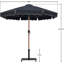 Amalfi Fabric With Piping / Aluminum Patio Umbrella With Base Sets