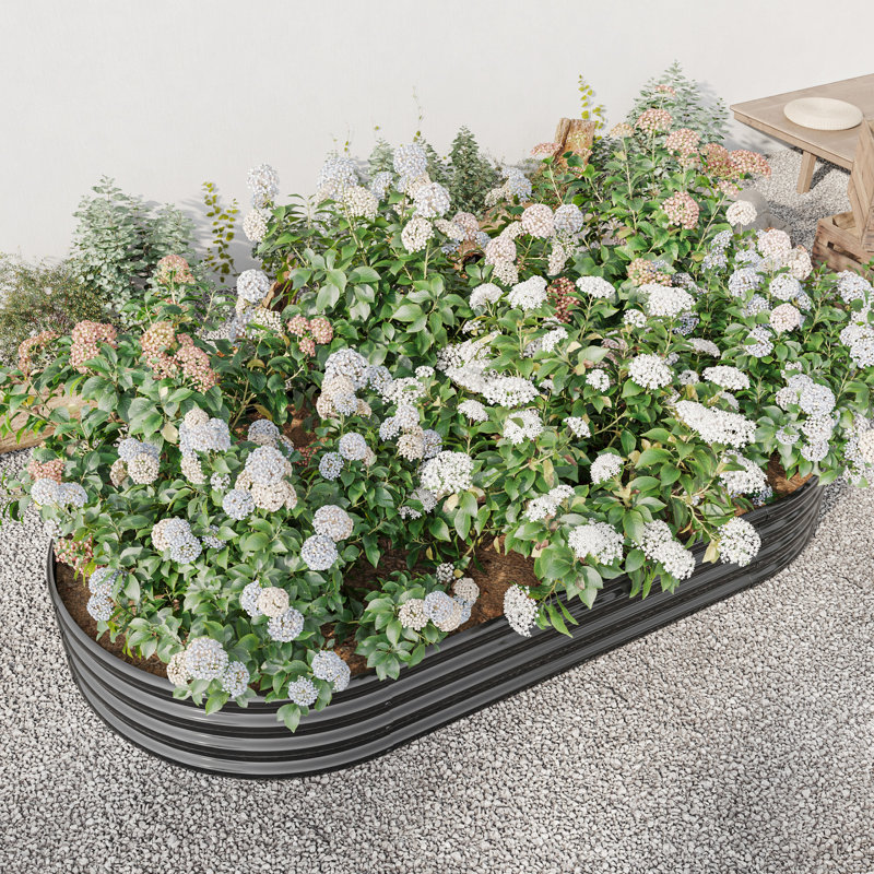 Large Black Metal Raised Planter Bed, 88.99"X44.61"X11.26", For Plants & Flowers, Rust- Construction, Stable Planting Platform Coating,