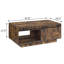 Table basse moderne rustique avec porte de grange coulissante et rangement supplémentaire en chêne de style classique