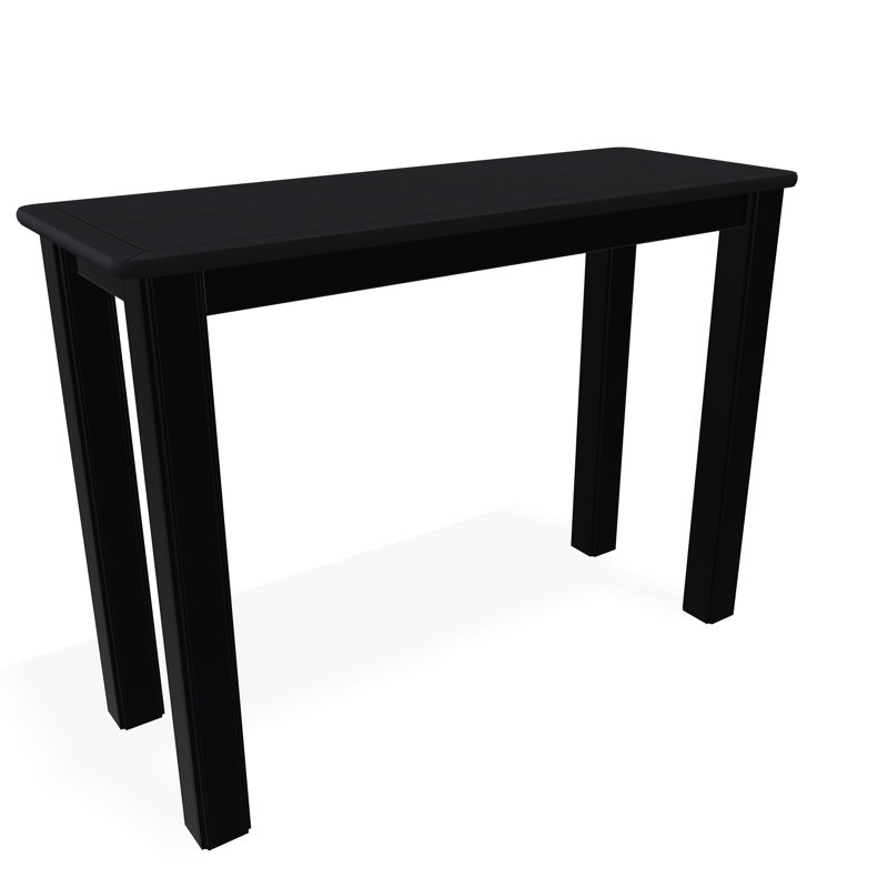 Table de bout d'extérieur 10 po x 27 po en polymère de qualité marine, Noir / Noir