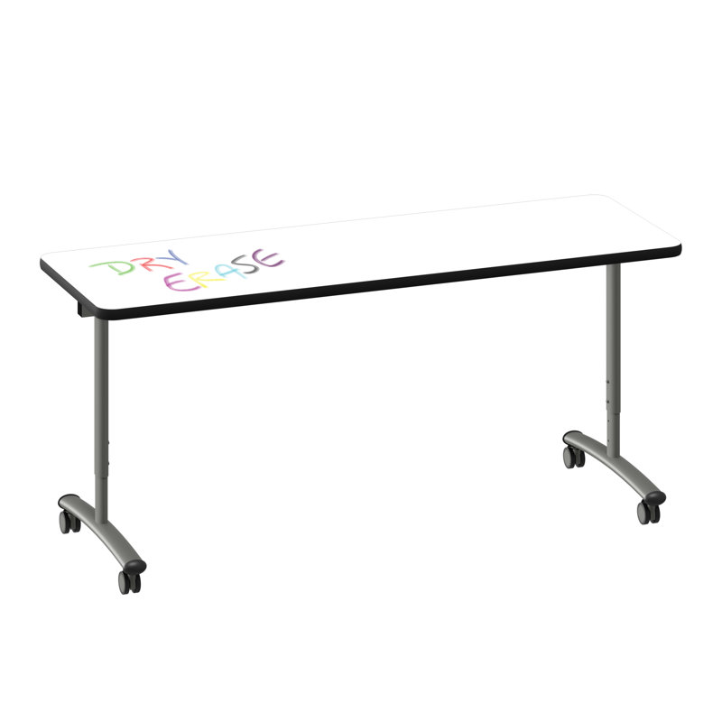 Table rabattable Premium Premium, H 38 po x L 72 po x l 24 po, Blanc/Noir