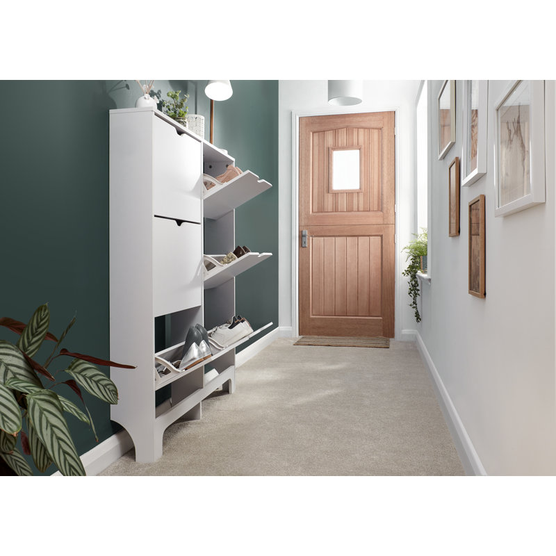 12 Pair Flip Down Shoe Storage, White