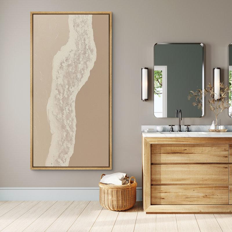 «Abstract Beach Landscape», reproduction d'art sur toile encadrée inspirée de la nature sereine pour décoration murale bord de mer