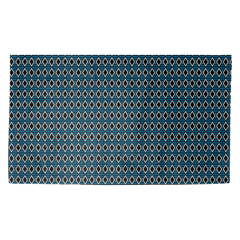 Tapis bleu foncé à carreaux géométriques Avicia, Rectangle 2 pi 2 po x 3 pi 4 po