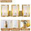 Applique murale de salle de bain 3 lumières en laiton brossé moderne à 3 lumières avec abat-jour en verre craquelé doré 24 po