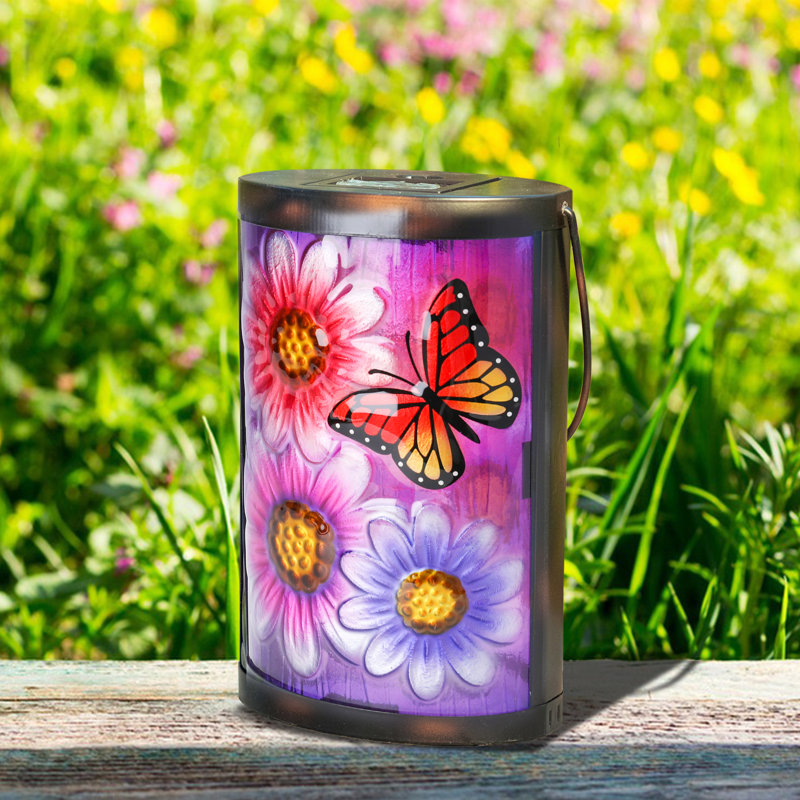 Outdoor Hanging Solar Lantern,solar Powered Energy Led Light Lantern,butterfly Pattern For Outdoor Patio Garden Yard Decoration