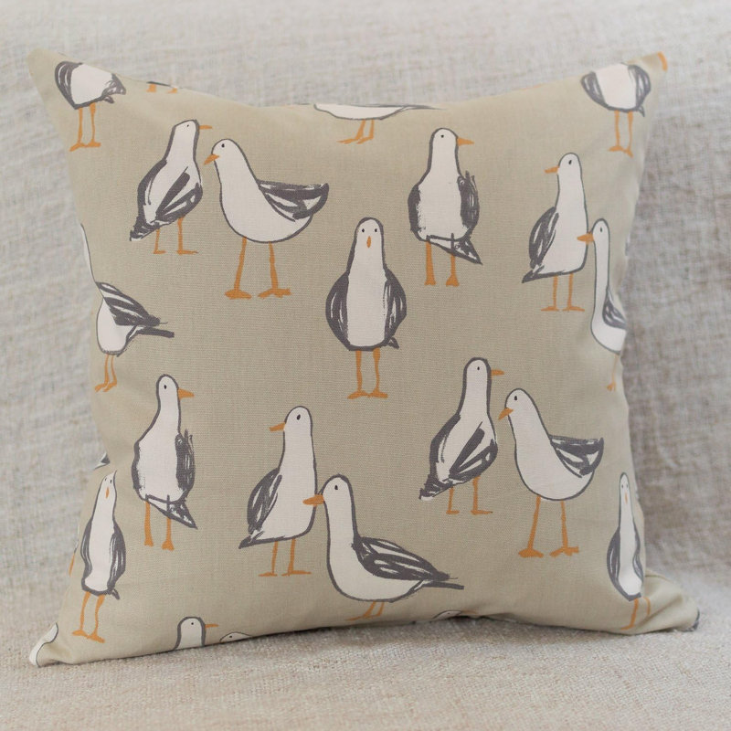 Animal Print Beige Cushion, 43x43cm, Feather filled