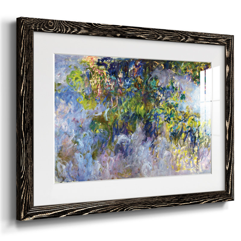 Wisteria [1] par Monet, reproduction d'art encadrée, Cadre noir, H 18 po x l 26 po x P 1,5 po