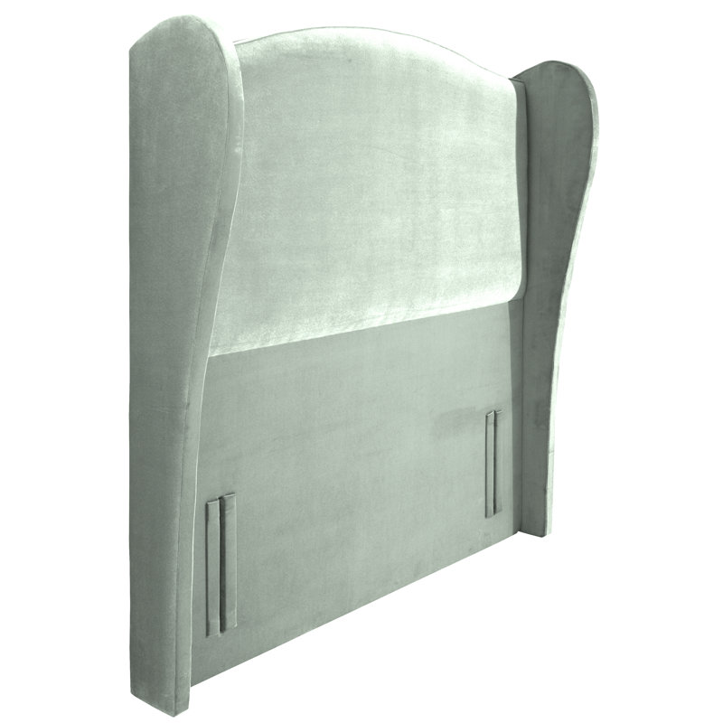 Felicity Upholstered Velvet Panel Headboard, Super King (6'), Duck Egg