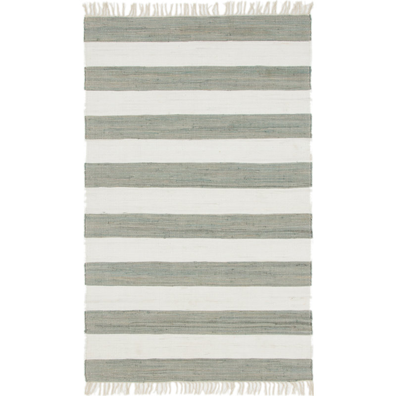 Rinker Cotton Striped Indoor Rug, Rectangle 5'1" x 8'