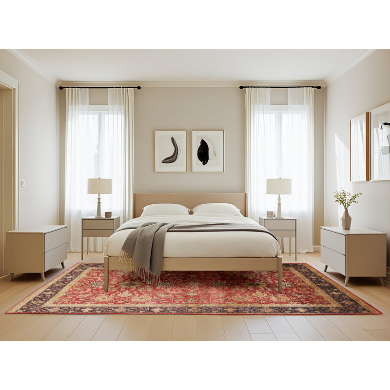Tapis oriental brun / rouge Rawald, Rectangle 5 pi x 8 pi
