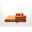 Convertible pour les appartements - chenille orange, assise moelleuse moelleuse, sans assemblage en chenille dépliable, lit et salon amovibles, tissu