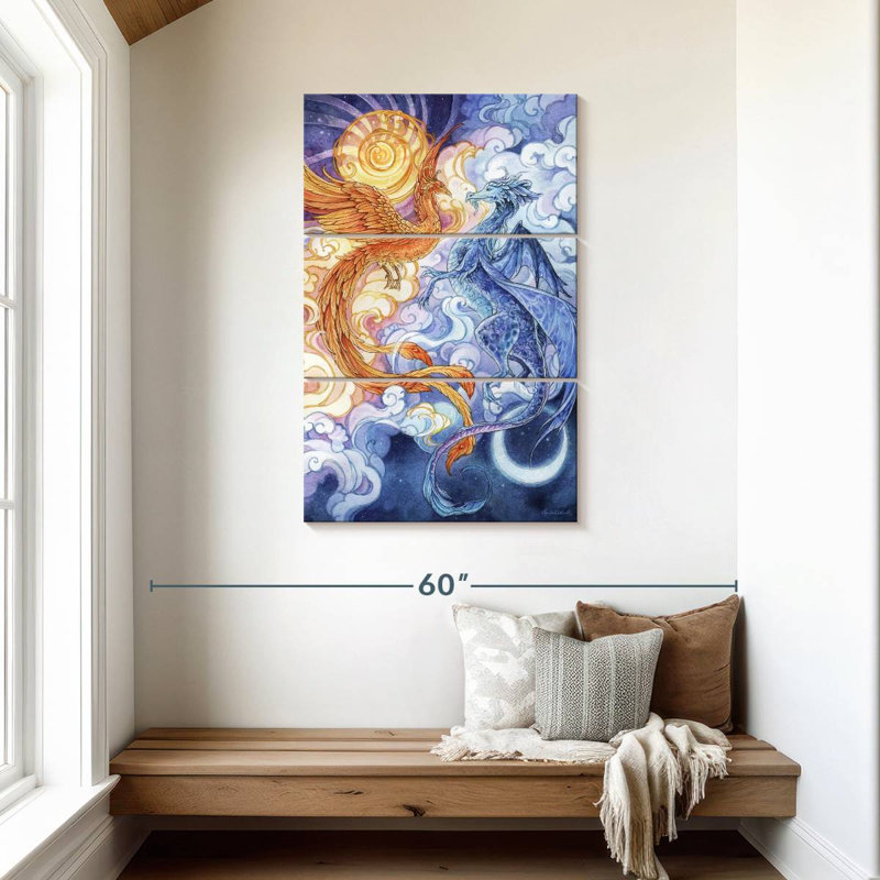 Dragon Brampt Sun et lune, H 45 po x l 28 po