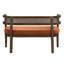 Canapé deux places en rotin capitonné - 120,6 x 57,2 x 76,8 cm - Tissu, bois d'hévéa - 1 pièce - Canapé deux places - Orange foncé, noyer - Structure en rotin