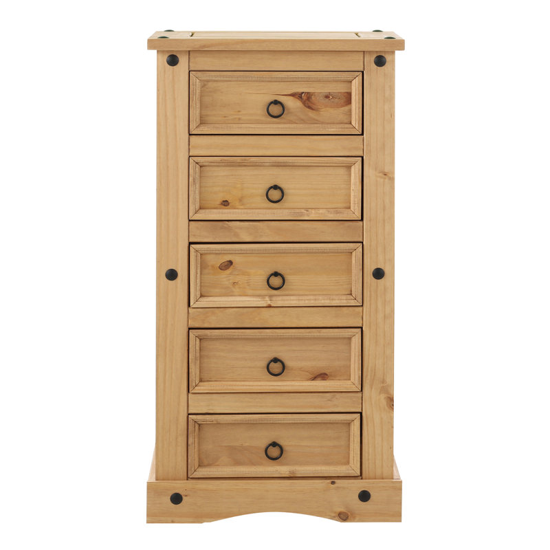 Dean Solid Wood 52cm W 5 - Drawer Chest of Drawers