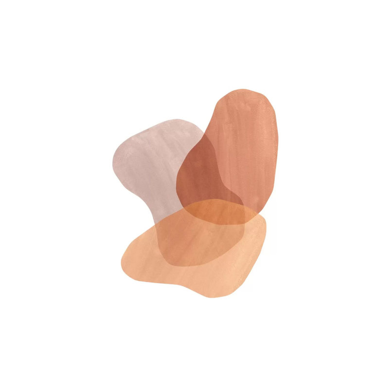 Earth Tone Organic Shapes - Painting on Canvas, 30.48cm H x 20.32cm W x 1.91cm D, Wrapped Canvas