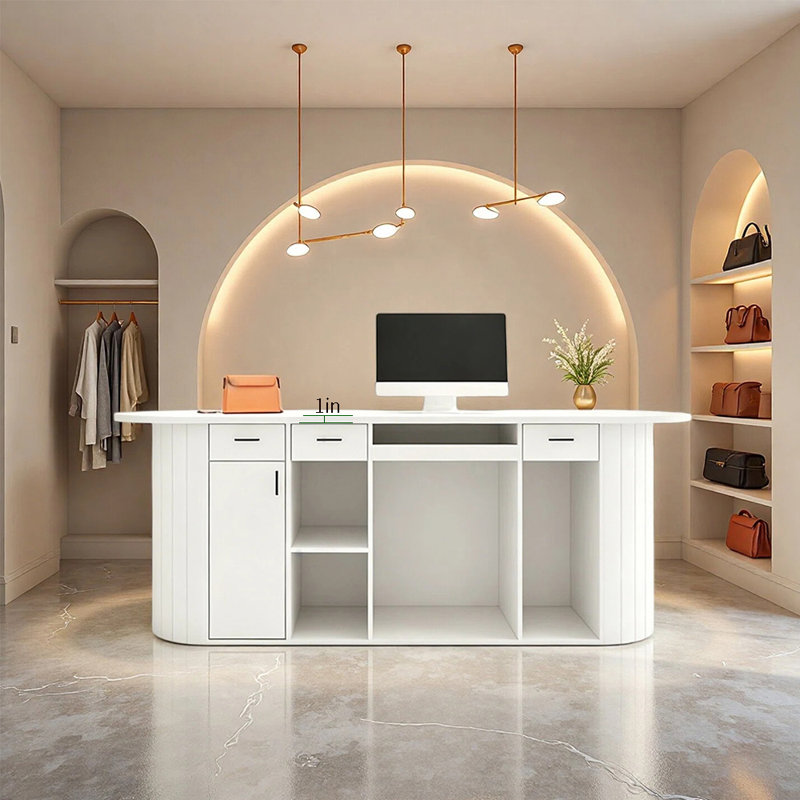Bureau de réception moderne avec tiroir verrouillable - Bureau de réception simple pour salons, spas, boutiques et espaces de vente