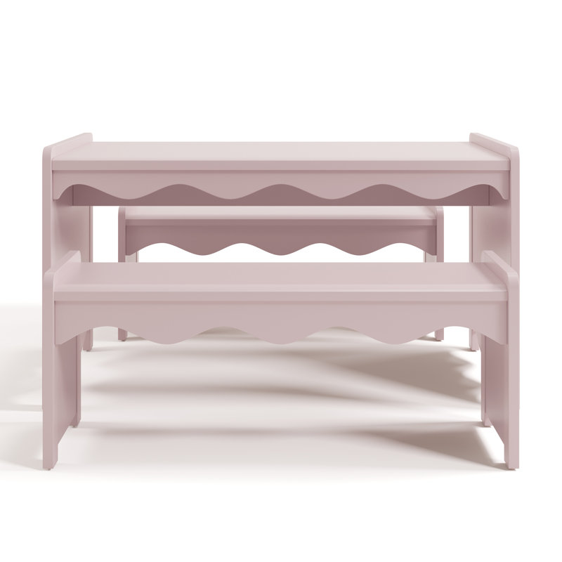 Casablanca Deluxe Montessori Indoor Kids Table And Bench Set, Blush