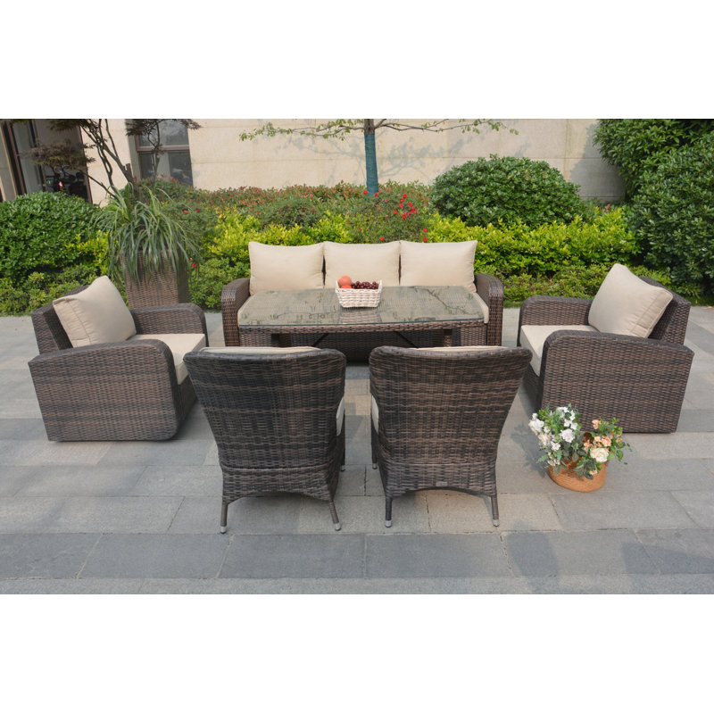 Algird 7 - Person Patio Conversation Set with Cushions