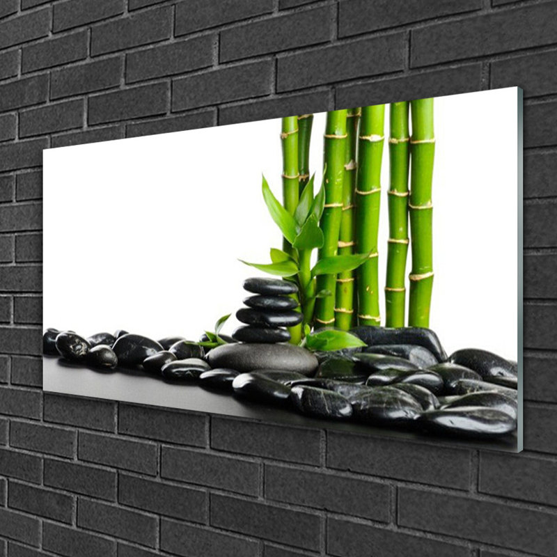 Art Bamboo Stones - No Frame Print on Glass