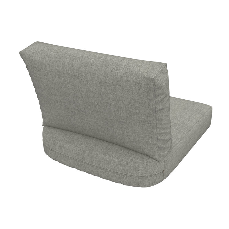 Fauteuil club d'extérieur gris foncé en aluminium avec dossier moderne et coussins Sunbrella, Sunbrella® toile granit