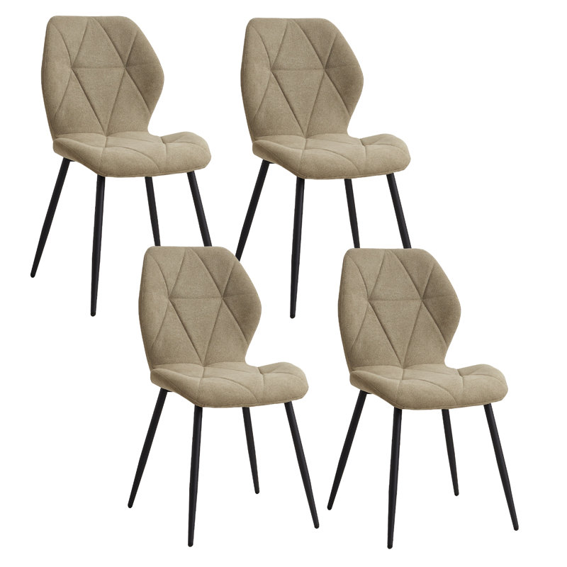 Miko 50cm H Velvet Upholstered Metal Side Chair, Cream