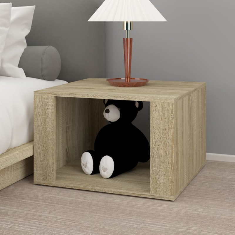 Cashel 57cm W Manufactured Wood Bedside Table, Sonoma Oak