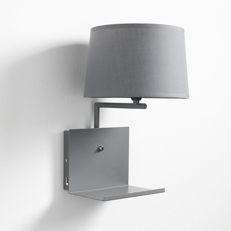 Saffold Armed Sconce, Grey
