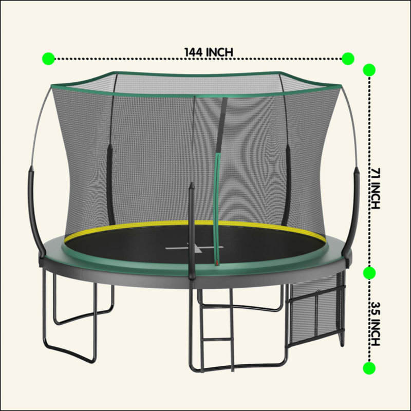 Trampoline de 12 pi sans espacement avec cordes élastiques Springfree