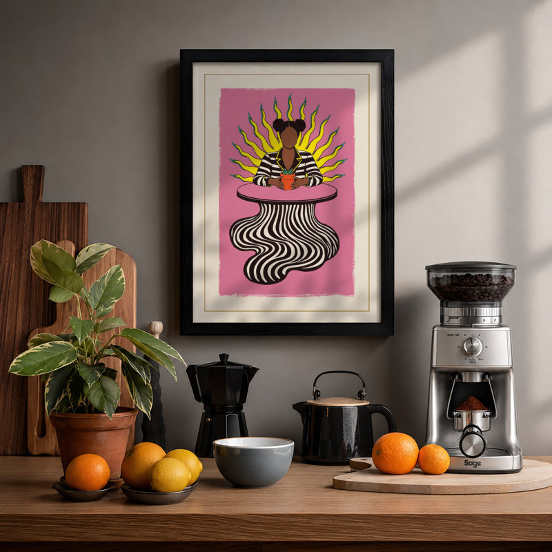 Crowned in Radiance Art Deco - Framed Print, A4 - 29.7 x 21.0 cm, Black