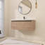 Meuble-lavabo mural simple 48 po avec comptoir en résine, portes à fermeture douce et tiroir-106764739