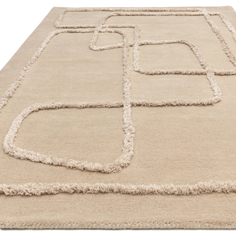 Brinlie Abstract Wool Hand Tufted Area Rug, Rectangle 200 x 300cm