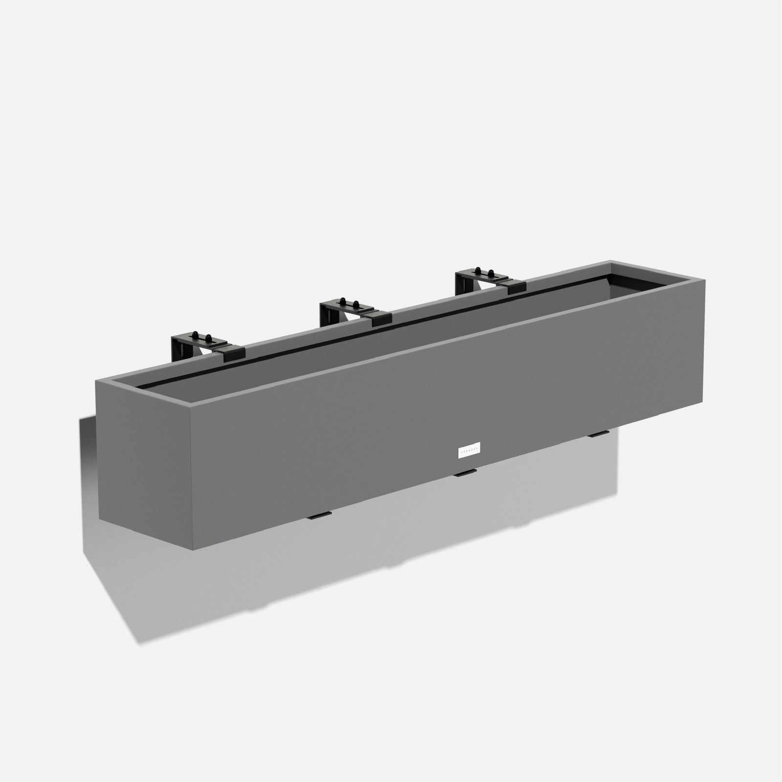 Block Series 36" Railing Planter, Gray