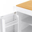 Îlot de cuisine 74,8 po avec table de salle à manger extensible, chariot de rangement de cuisine avec 3 tiroirs, prise de courant, îlot de cuisine sur roulettes avec support à épices et armoire à 2 portes, pour la cuisine-983104090