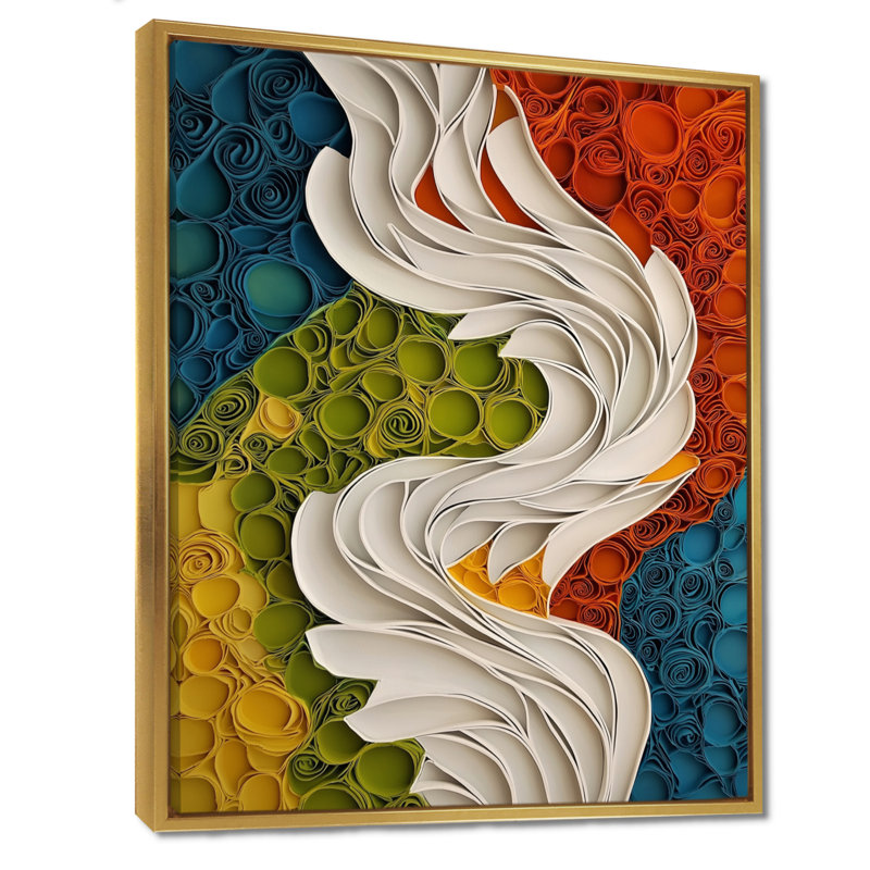 Oras Biomorphism Earth Rhythm In Chaos V - Abstraction lyrique, art mural, H 20 po x l 12 po, Doré