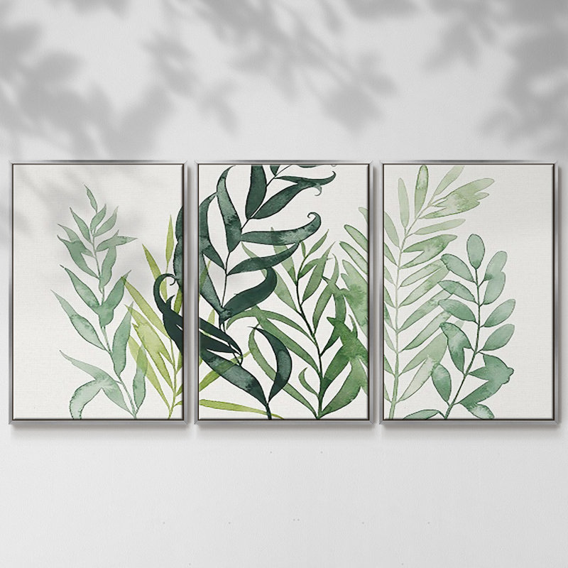 Vert Volunteers I, reproduction sur toile 3 pièces, Argent, H 40 po x l 78 po x P 2 po