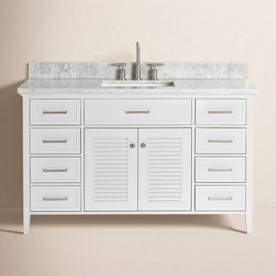 Carrara Marble Single Bathroom Vanity