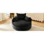 Très grande chaise pivotante ronde sur 360 avec coussin double couche, coussin de soutien, revêtement en velours côtelé, taille 57,5 po, pour système de coussin de bureau et de salon de chambre à coucher, base lisse, dimension noire, parfait