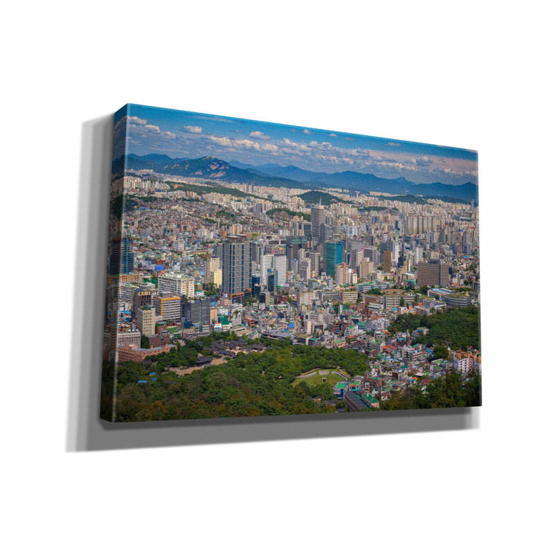 «Summer Day In Séoul» par Rick Berk, art mural sur toile, 26 po x 18 po, H 18 po x l 26 po x P 0,75 po