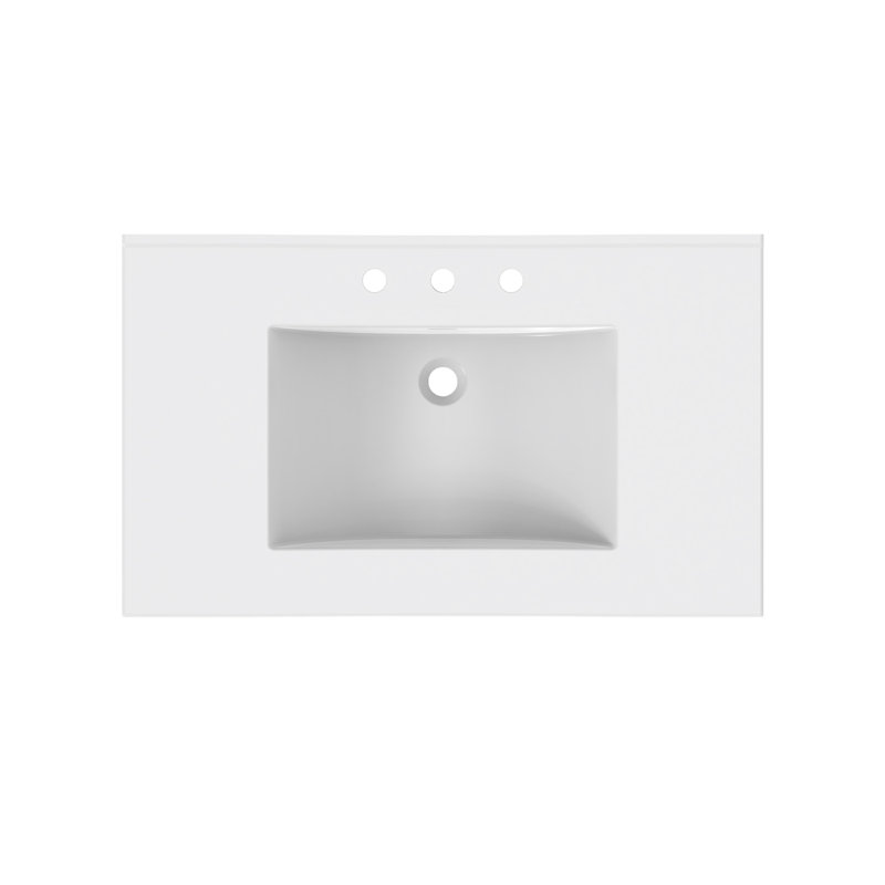 37'' Ceramic Top 1.8cm thick White, 8" Centers