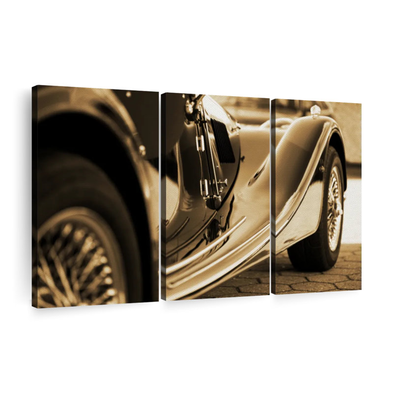 «Sepia Vintage Car» sur toile, H 48 po x l 74 po