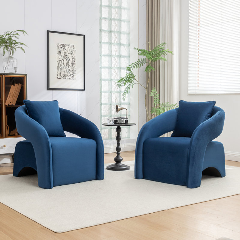 Pinette Upholstered Armchair, Navy