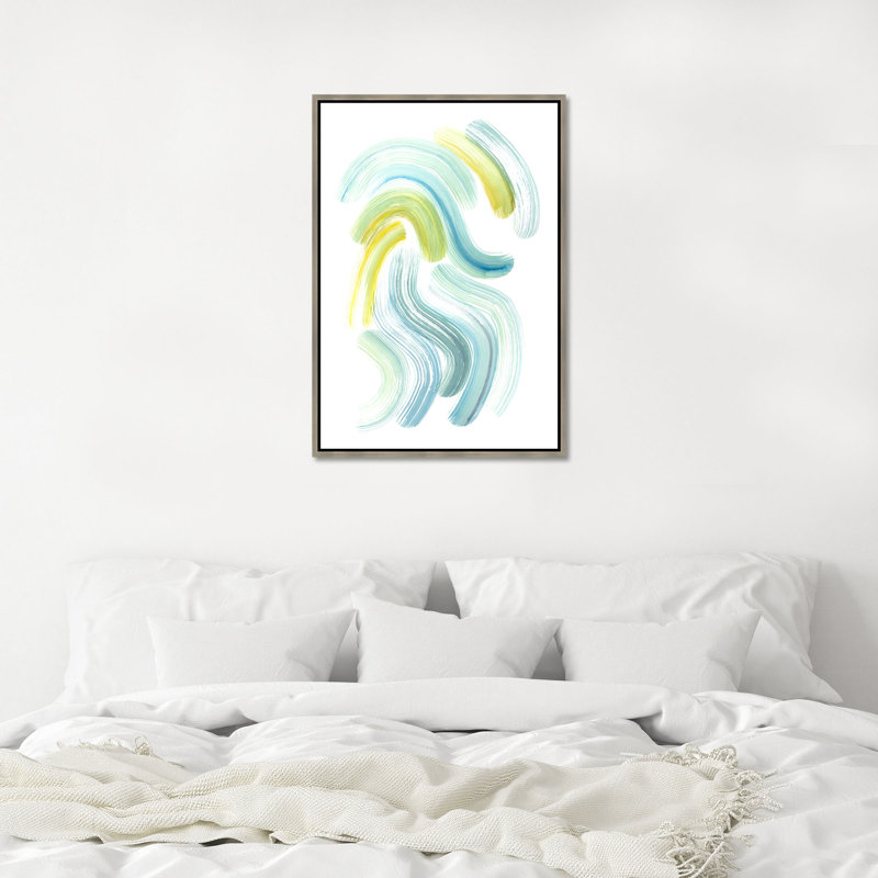 Vague verte I par Elena Carlie - Peinture sur toile, Image au gel brossé, H 54,75 po x l 37,75 po
